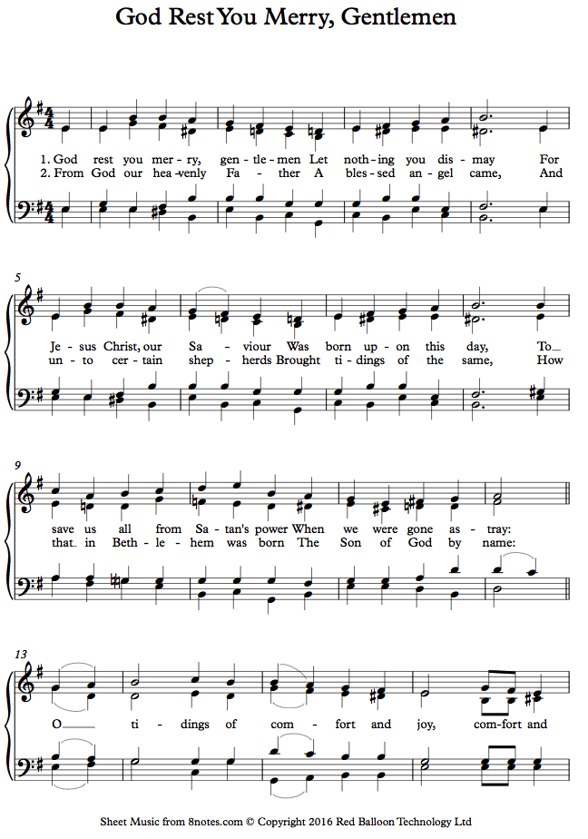 God Rest You Merry, Gentlemen sheet music for Piano God Rest You Merry, Gentlemen sheet music for Piano