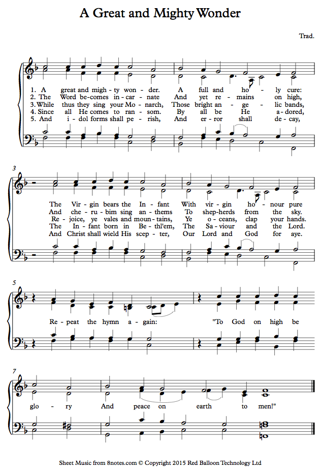 A Great and Mighty Wonder sheet music for Piano A Great and Mighty Wonder sheet music for Piano