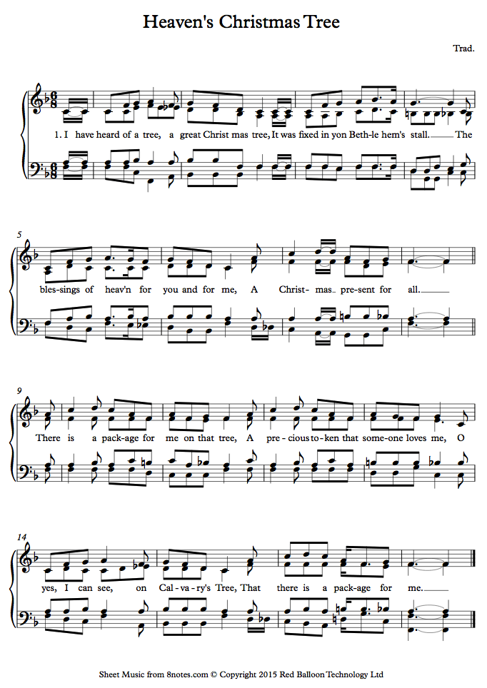 Heaven's Christmas Tree sheet music for Piano Heaven's Christmas Tree sheet music for Piano