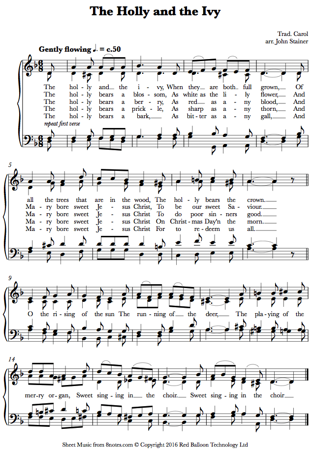 The Holly and the Ivy sheet music for Piano The Holly and the Ivy sheet music for Piano