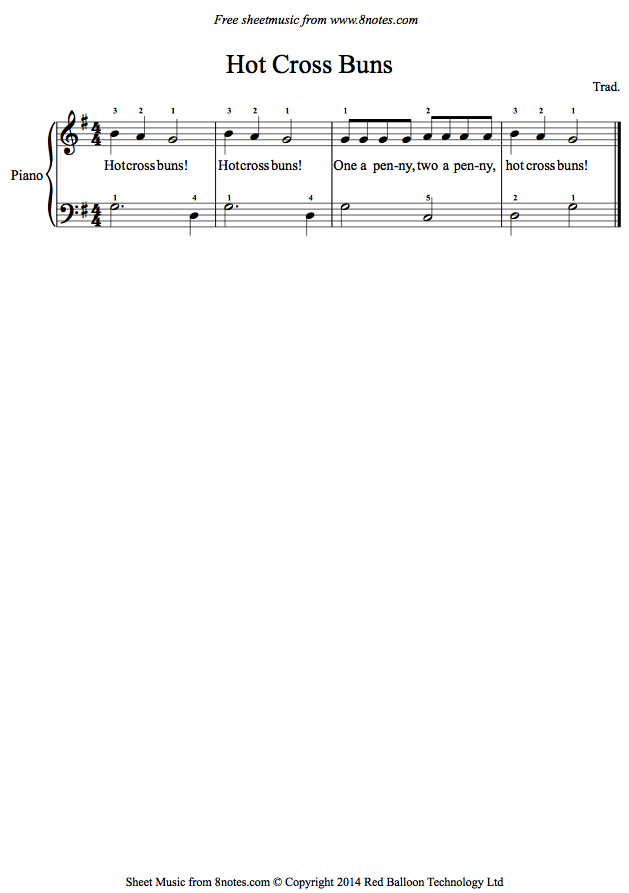 cross piano sheet buns keyboard bun beginner play 8notes pianos lessons scores shortcuts