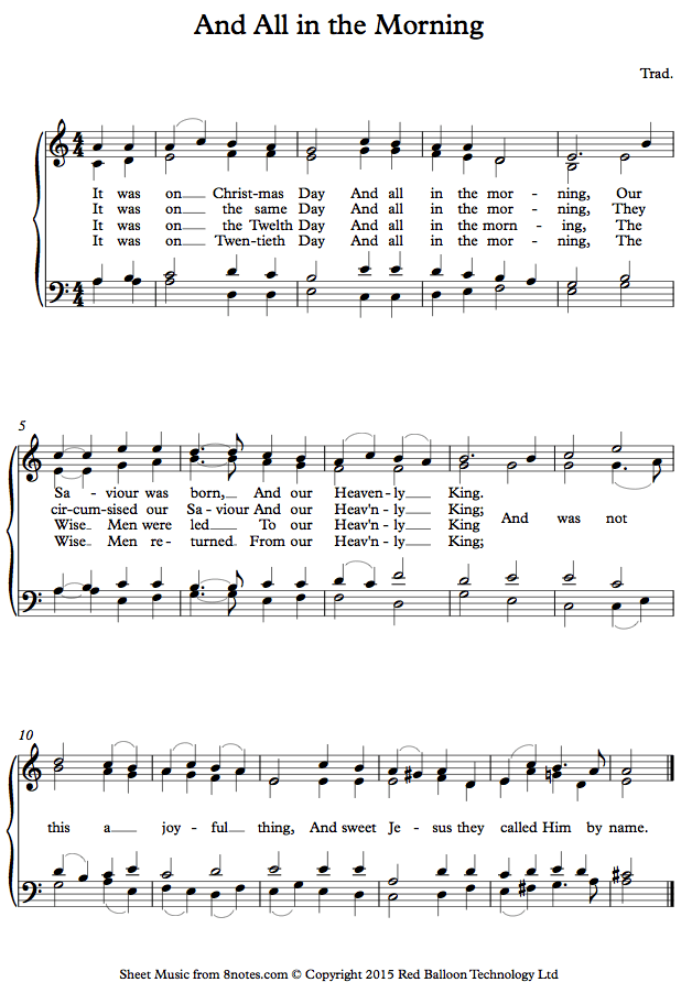 And All in the Morning sheet music for Piano And All in the Morning sheet music for Piano