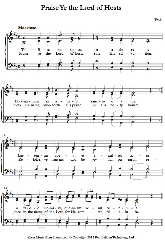 Camille Saint-Saëns - Praise Ye the Lord of Hosts (Tollite Hostias) from Christmas Oratorio op.12 sheet music for Piano Camille Saint-Saëns - Praise Ye the Lord of Hosts (Tollite Hostias) from Christmas Oratorio op.12 sheet music for Piano
