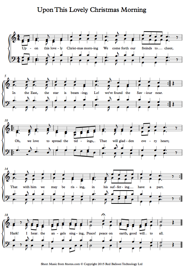 Upon This Lovely Christmas Morning sheet music for Piano Upon This Lovely Christmas Morning sheet music for Piano