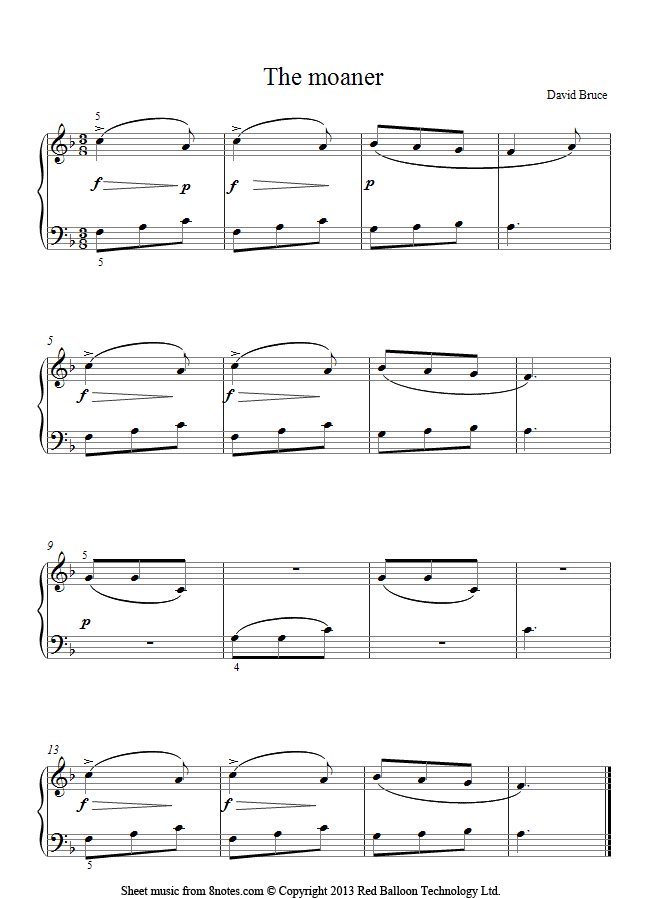 Bruce - The Moaner sheet music for Piano Bruce - The Moaner sheet music for Piano
