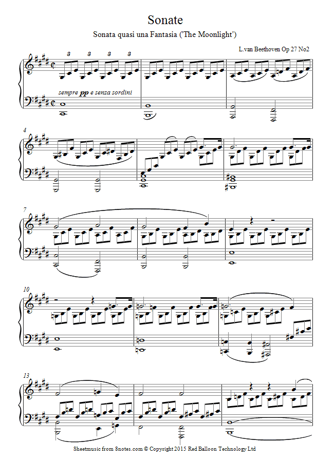 moonlight sonata sheet music free. Moonlight Sonata Sheet Music