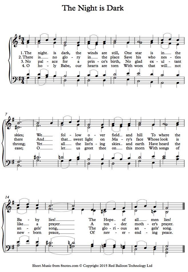 The Night is Dark sheet music for Piano The Night is Dark sheet music for Piano