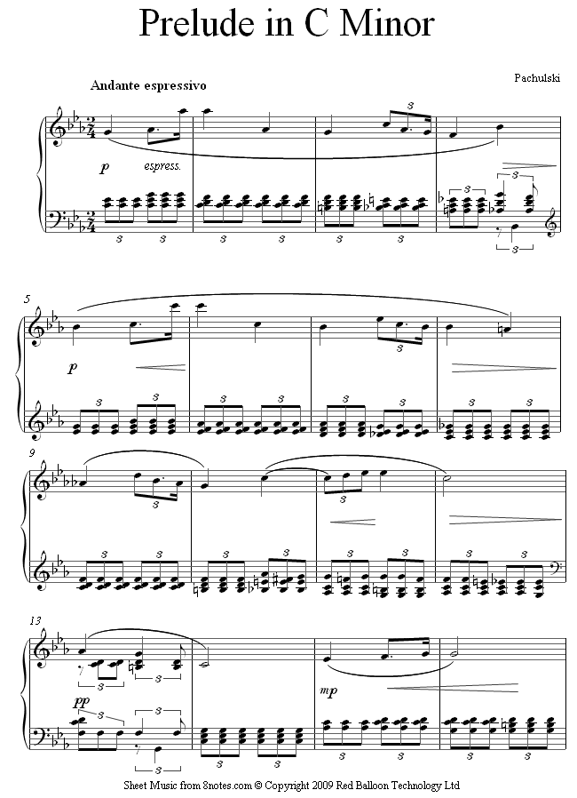 Pachulski - Prelude in C minor sheet music for Piano Pachulski - Prelude in C minor sheet music for Piano