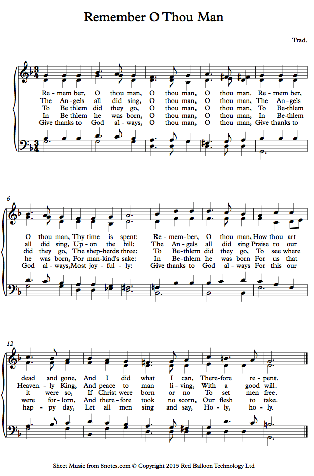 Remember O Thou Man sheet music for Piano Remember O Thou Man sheet music for Piano