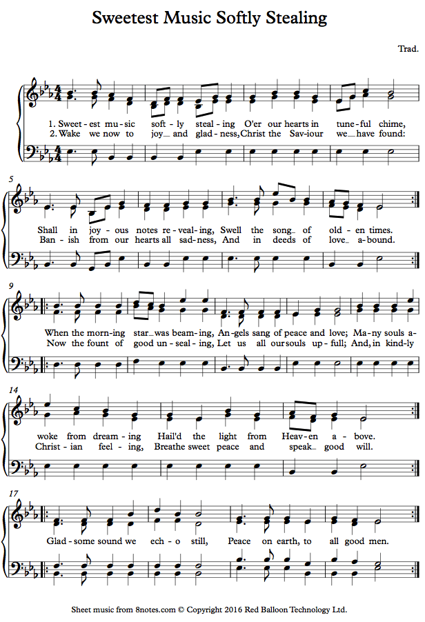 Sweetest Music Softly Stealing sheet music for Piano Sweetest Music Softly Stealing sheet music for Piano