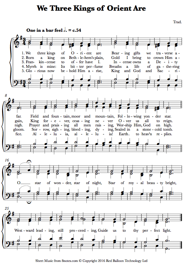 We Three Kings of Orient Are sheet music for Piano We Three Kings of Orient Are sheet music for Piano