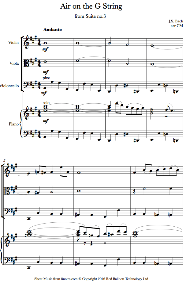 Air On A G String Piano Pdf