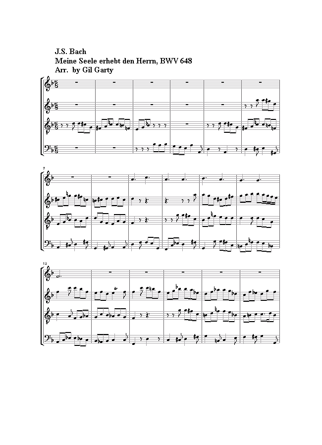 Bach - Meine Seele erhebt den Herrn, BWV 648 sheet music for Recorder Bach - Meine Seele erhebt den Herrn, BWV 648 sheet music for Recorder