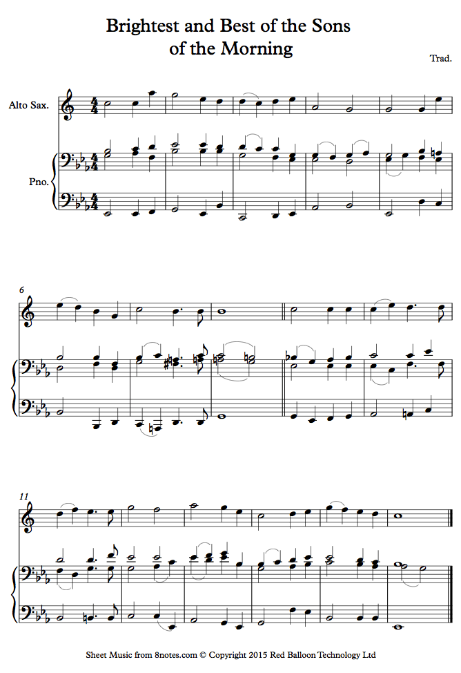 Brightest and Best of the Sons of the Morning sheet music for Saxophone