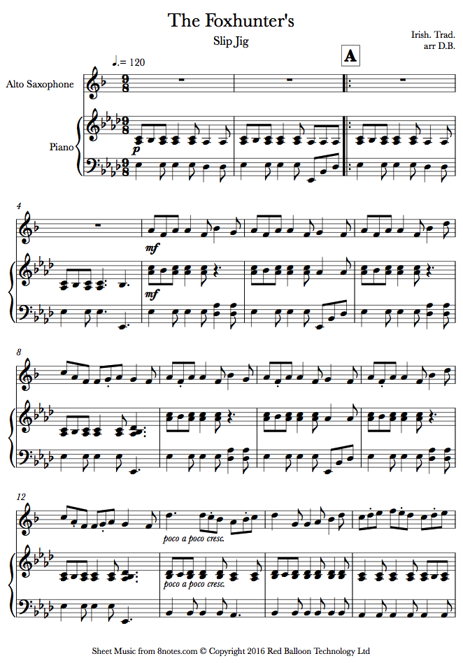 The Foxhunter's (Slip Jig) sheet music for Saxophone
