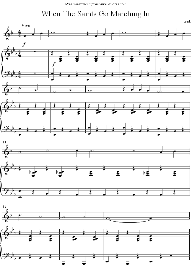 When The Saints Go Marching In sheet music for Saxophone When The Saints Go Marching In sheet music for Saxophone