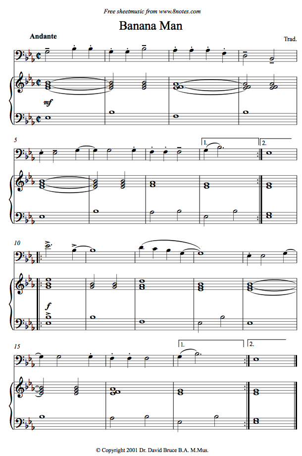 Banana Man sheet music for Trombone Banana Man sheet music for Trombone