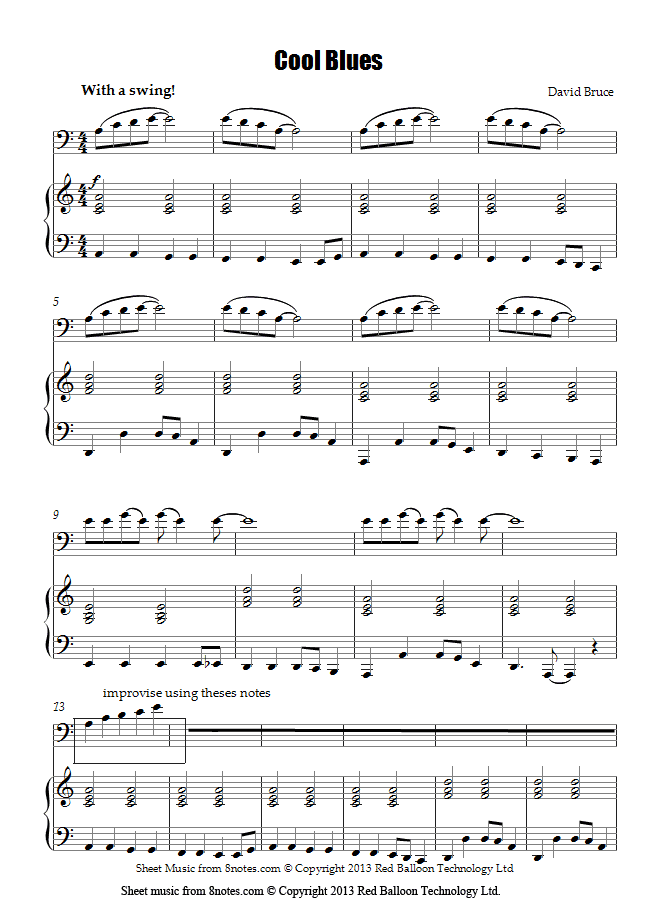 David Bruce - Cool Blues sheet music for Trombone David Bruce - Cool Blues sheet music for Trombone