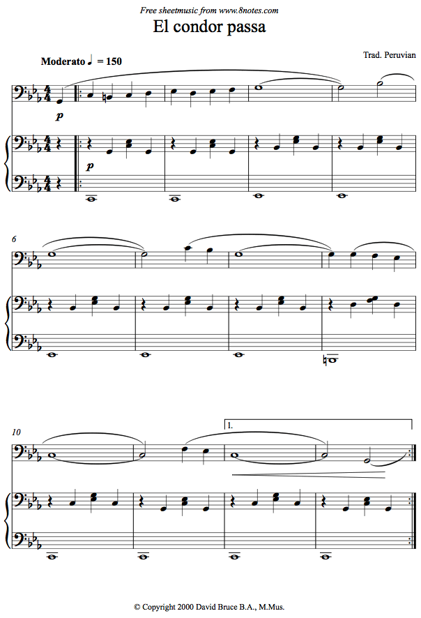 El Condor Passa (Peru) sheet music for Trombone El Condor Passa (Peru) sheet music for Trombone