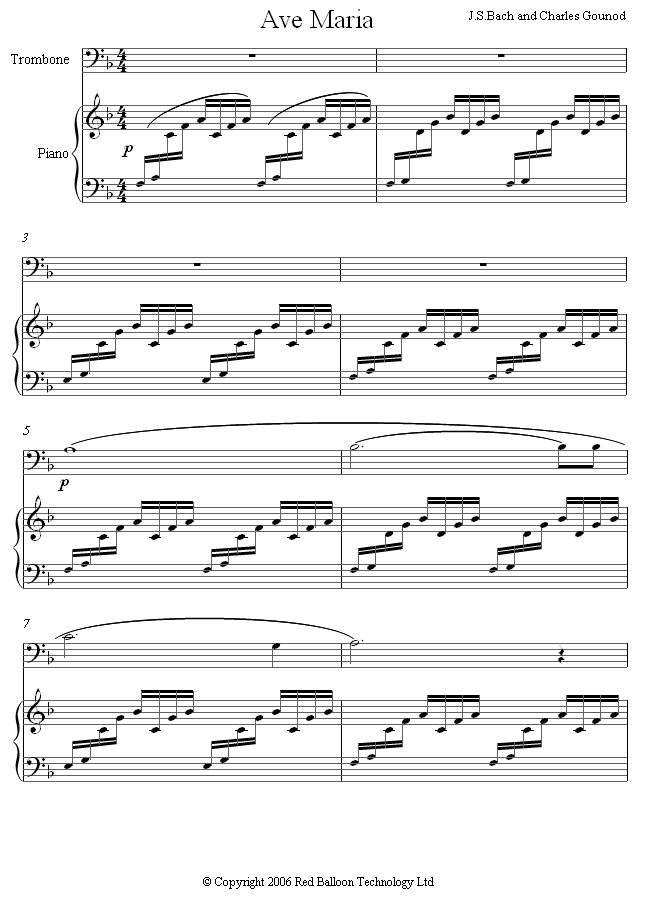 Gounod - Ave Maria sheet music for Trombone Gounod - Ave Maria sheet music for Trombone