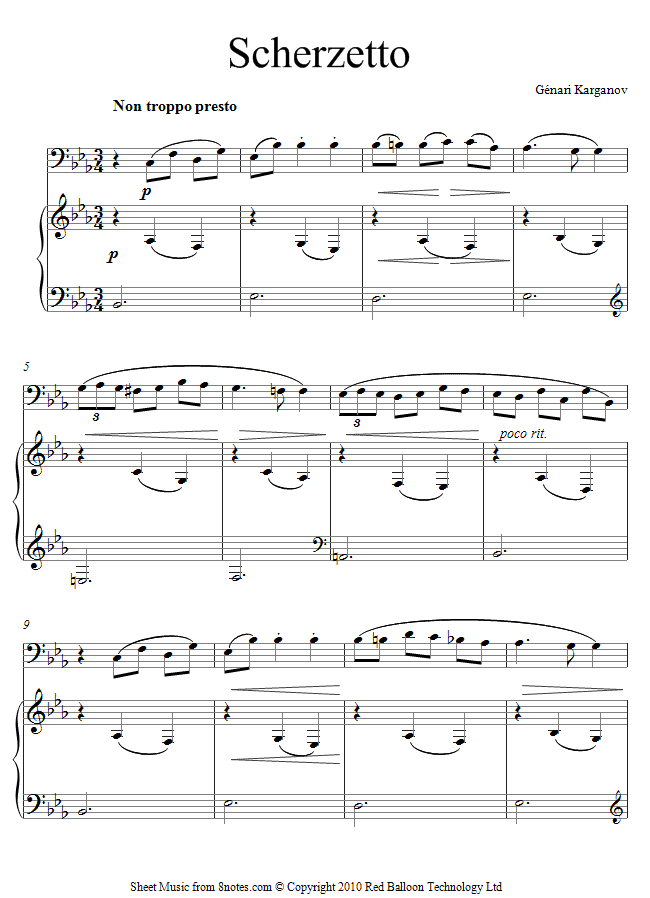 Genari Karganov - Scherzetto or Petite Waltz sheet music for Trombone Genari Karganov - Scherzetto or Petite Waltz sheet music for Trombone