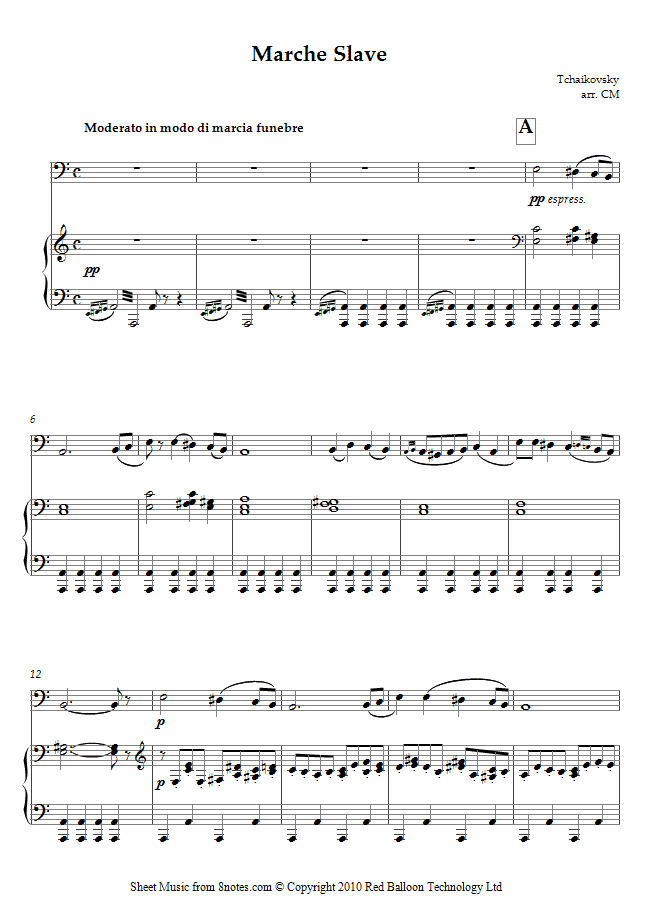 Tchaikovsky - Marche Slave sheet music for Trombone Tchaikovsky - Marche Slave sheet music for Trombone