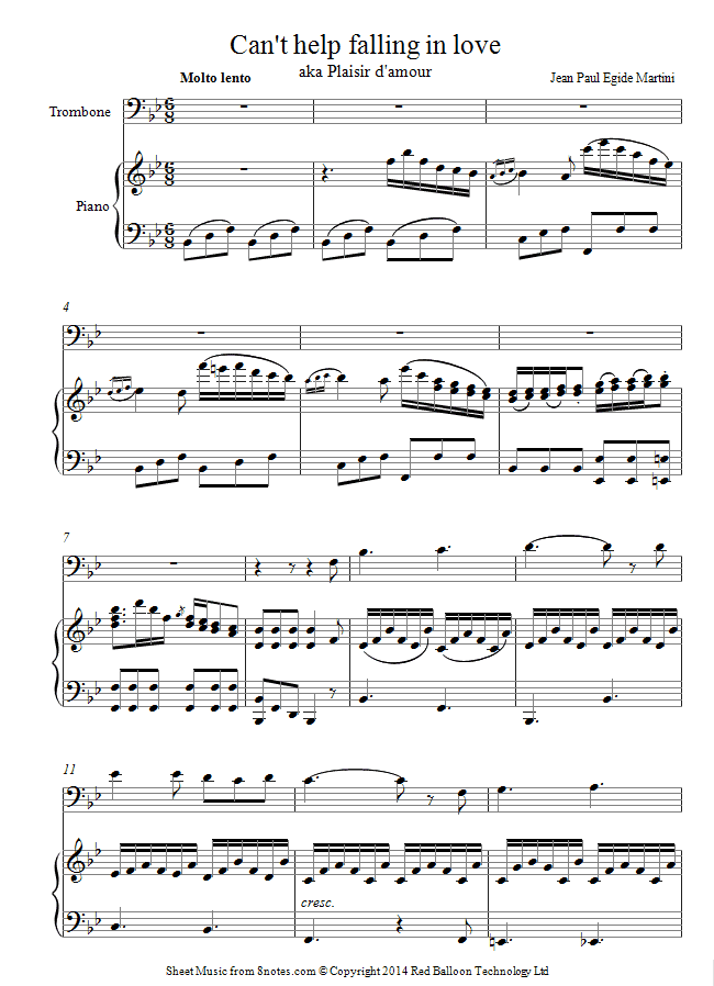 Martini I Cant Help Falling in love with you (aka Plaisir damour