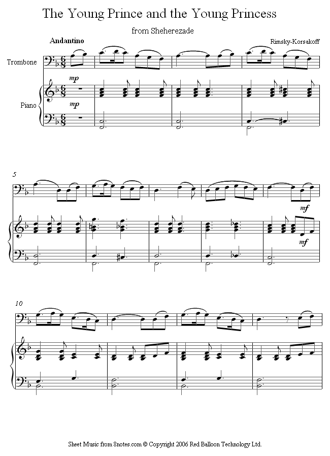Rimsky-Korsakov - Sheherezade sheet music for Trombone Rimsky-Korsakov - Sheherezade sheet music for Trombone