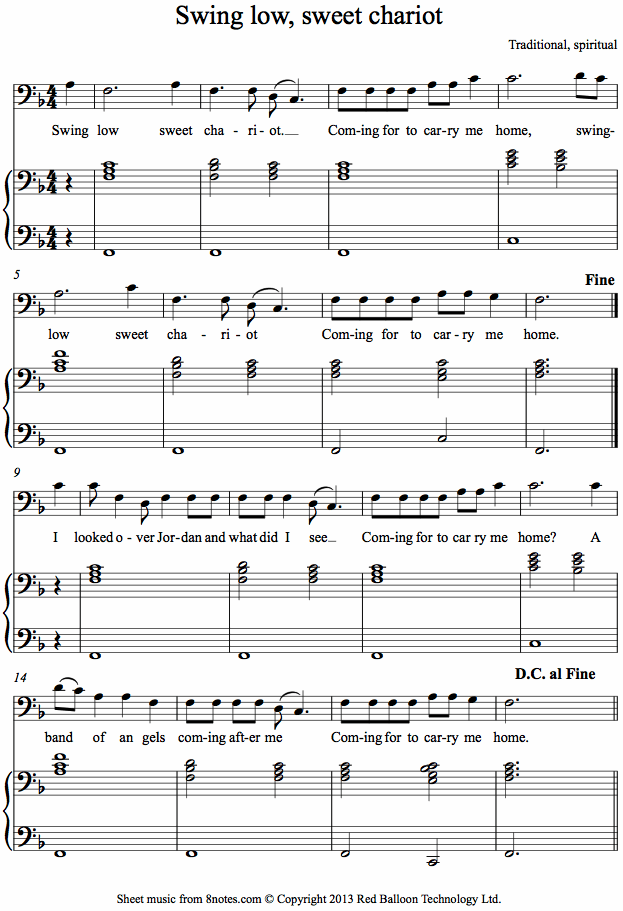 Swing low, sweet chariot sheet music for Trombone Swing low, sweet chariot sheet music for Trombone