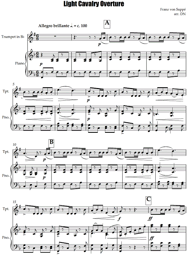Franz von Suppe - Light Cavalry Overture sheet music for Trumpet Franz von Suppe - Light Cavalry Overture sheet music for Trumpet