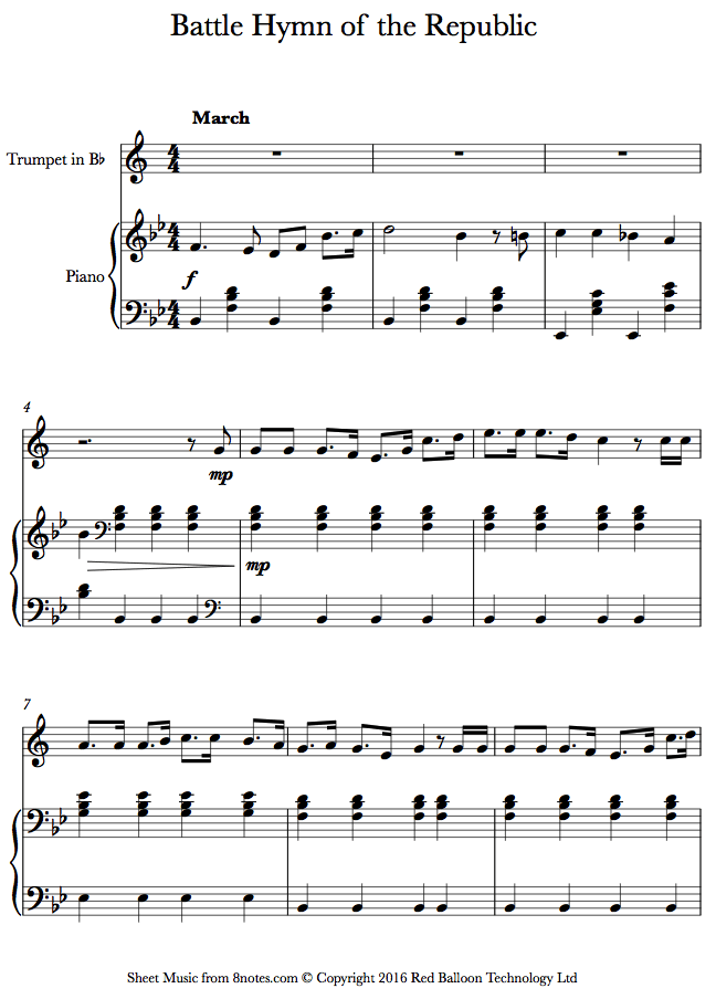 Howe - Battle Hymn of the Republic sheet music for Trumpet Howe - Battle Hymn of the Republic sheet music for Trumpet