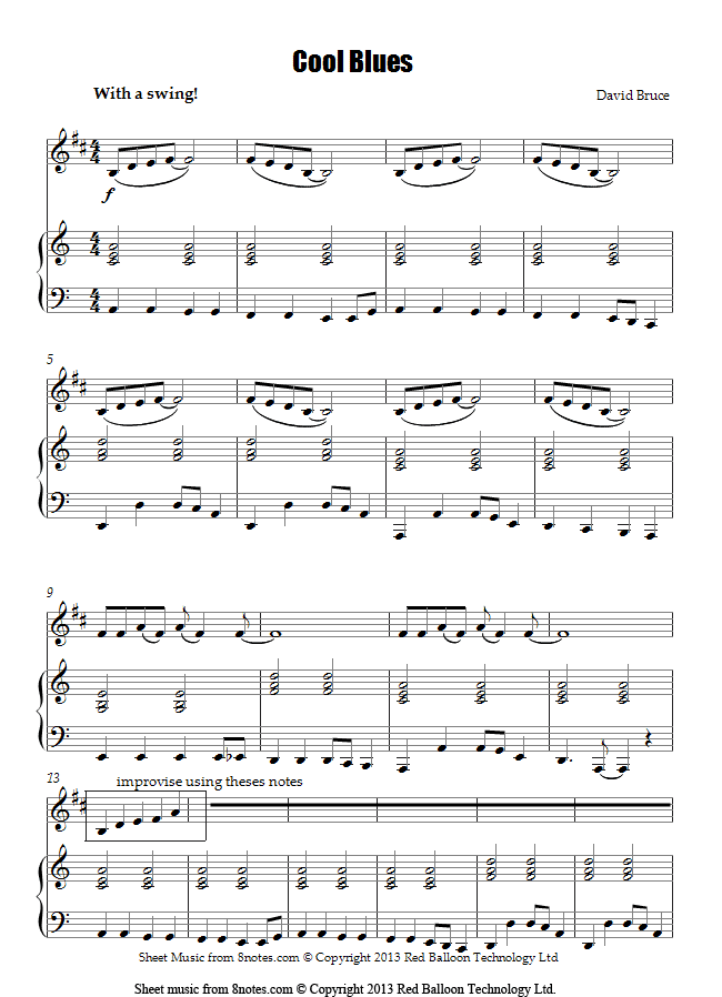 David Bruce - Cool Blues sheet music for Trumpet David Bruce - Cool Blues sheet music for Trumpet