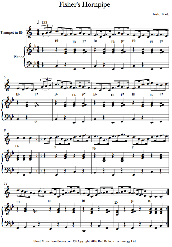 Fisher's Hornpipe sheet music for Trumpet