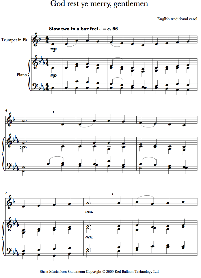 God rest you merry gentlemen sheet music for Trumpet God rest you merry gentlemen sheet music for Trumpet