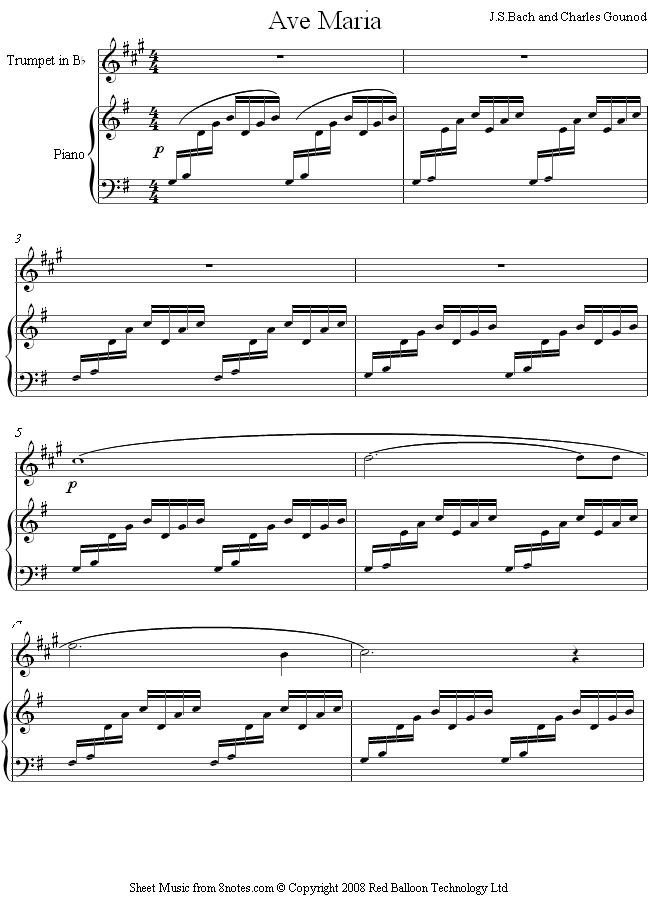 Gounod - Ave Maria sheet music for Trumpet Gounod - Ave Maria sheet music for Trumpet