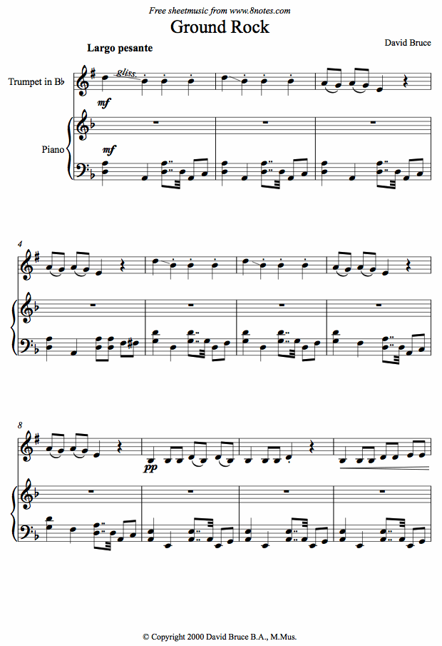 David Bruce Ground Rock sheet music for Trumpet
