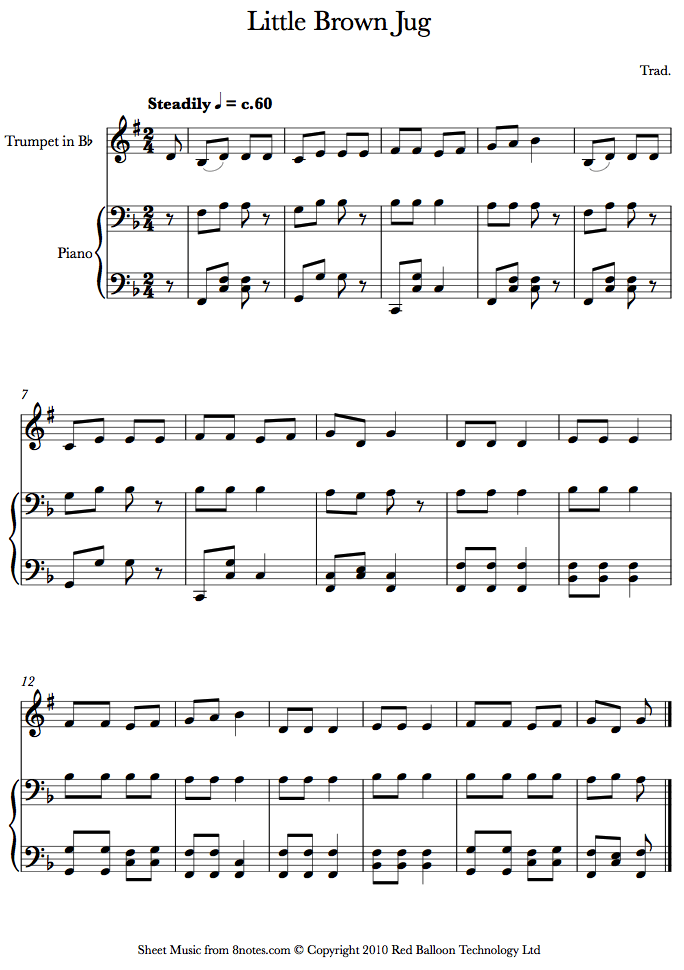 Little Brown Jug sheet music for Trumpet Little Brown Jug sheet music for Trumpet