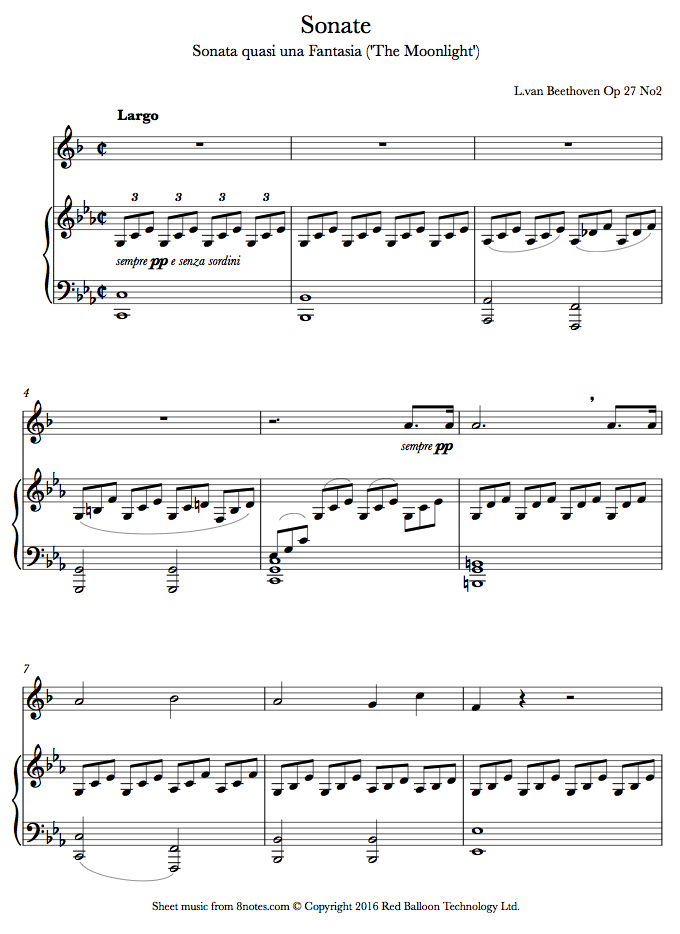 Moonlight Sonata Sheet Music