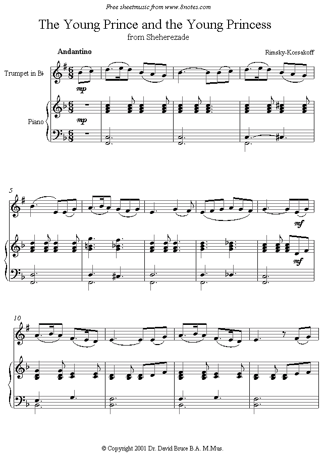 Rimsky-Korsakov - Sheherezade, 3rd mvt sheet music for Trumpet Rimsky-Korsakov - Sheherezade, 3rd mvt sheet music for Trumpet