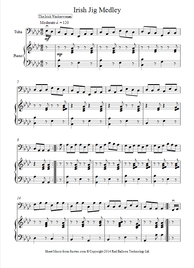 Irish Jig Medley sheet music for Tuba Irish Jig Medley sheet music for Tuba