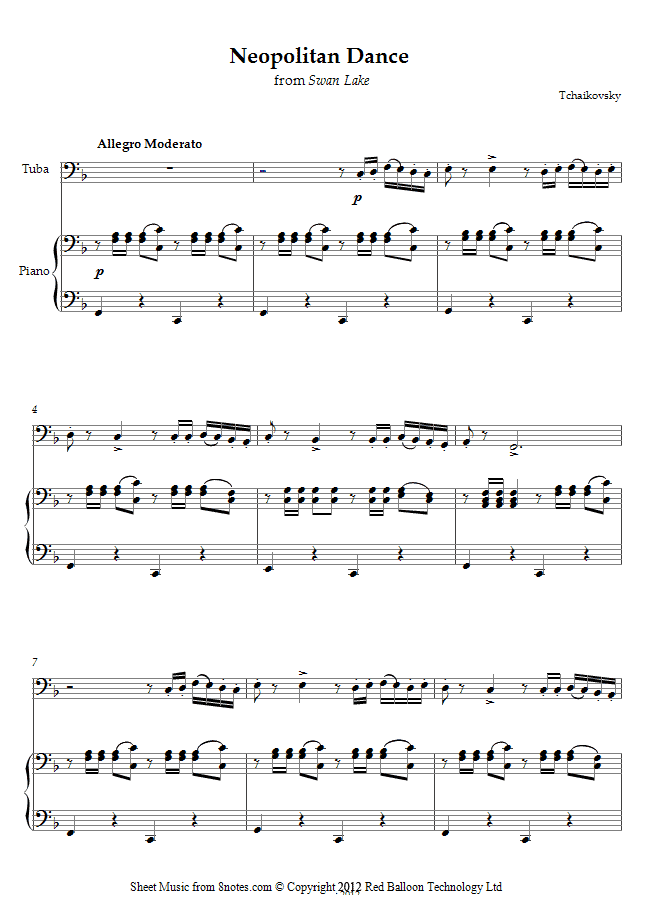 swan lake theme piano sheet music pdf