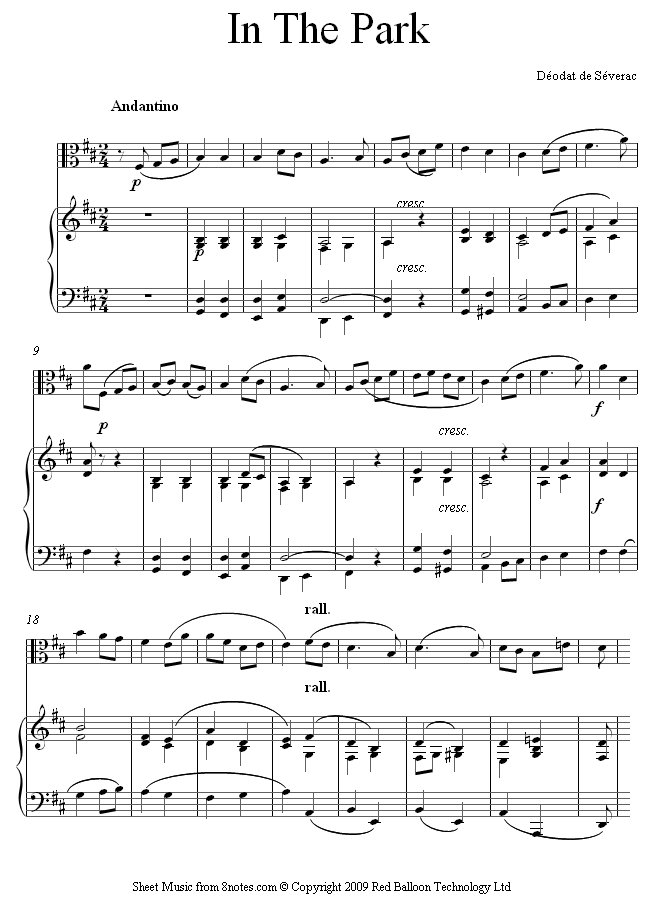 Séverac - In the park sheet music for Viola Séverac - In the park sheet music for Viola