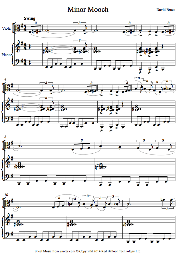 David Bruce - Minor Mooch sheet music for Viola David Bruce - Minor Mooch sheet music for Viola