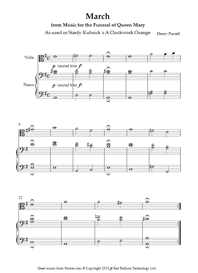 Purcell, Henry March from Music for the Funeral of Queen Mary
