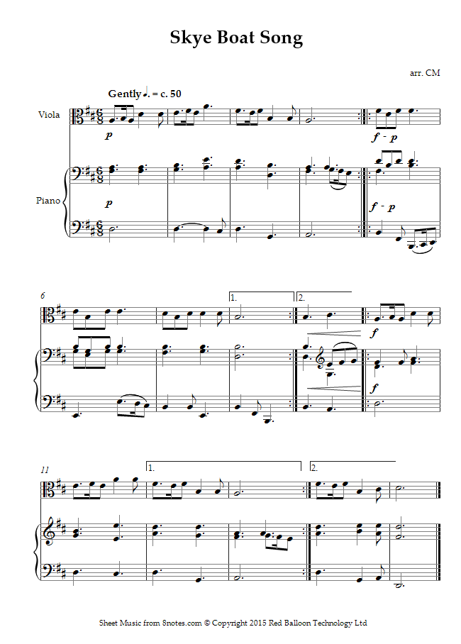 skye boat song viola sheet music skye boat song sheet music for viola 8notes skye boat song viola sheet music skye boat song sheet music for viola 8notes