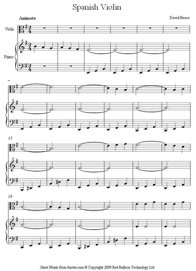 David Bruce - Spanish Viola sheet music for Viola David Bruce - Spanish Viola sheet music for Viola