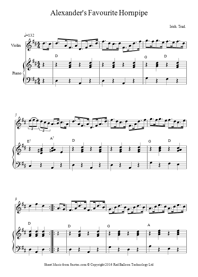Alexander's Hornpipe sheet music for Violin Alexander's Hornpipe sheet music for Violin