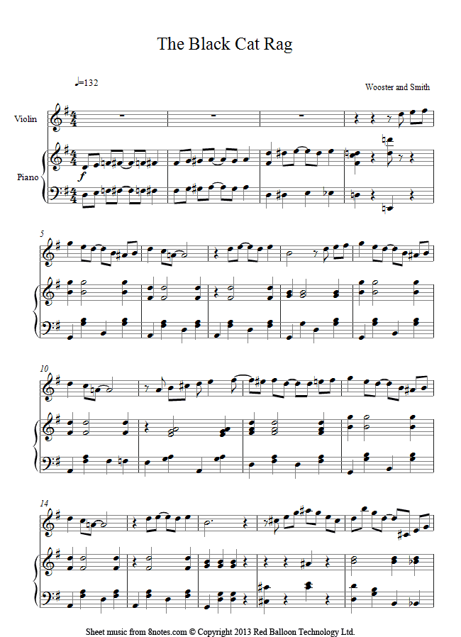Wooster And Smith - Black Cat Rag sheet music for Violin Wooster And Smith - Black Cat Rag sheet music for Violin