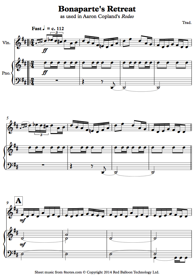 Copland Bonaparte's Retreat (Traditional Song as used in Rodeo