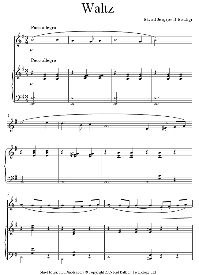Grieg - Waltz sheet music for Violin Grieg - Waltz sheet music for Violin